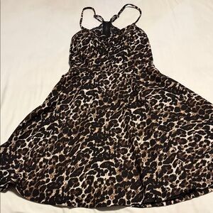 City Triangles Black and Brown Animal Print Dress